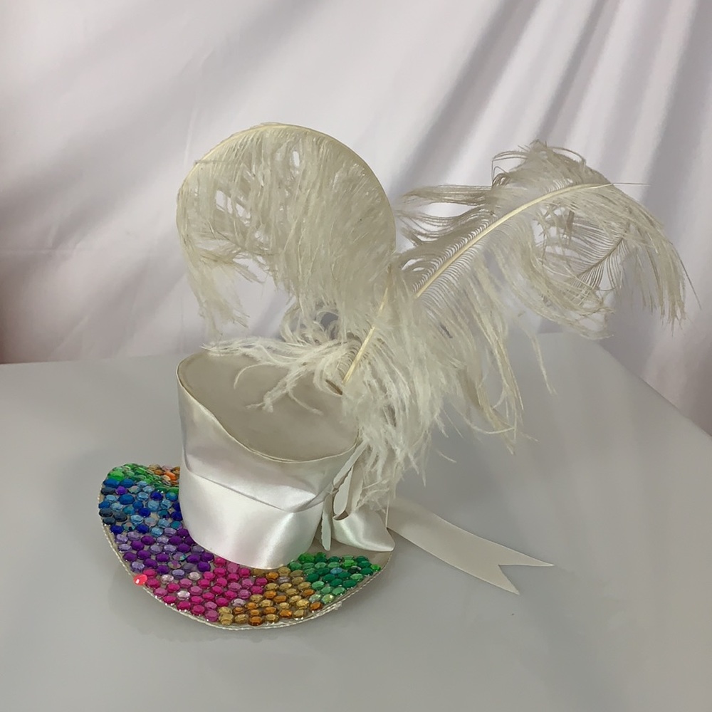 Rainbow Tiny Top Hat With Feathers - image 4